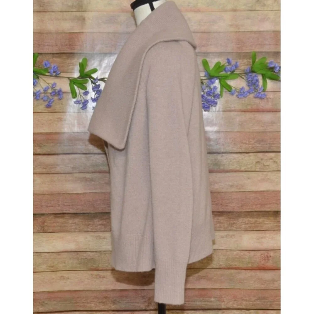 J. Crew Tan Open Shawl Collar Front Wool Cashmere Blend Cardigan Sweater Size M
